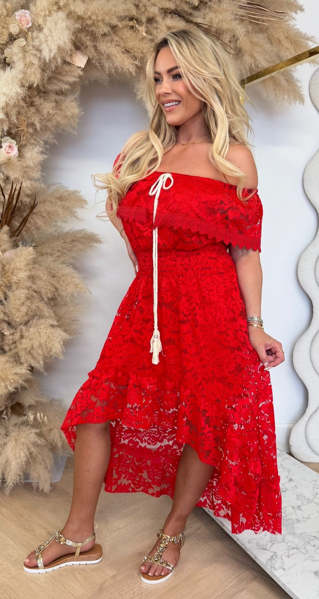 ALICE BOHO TOUWTJES DRESS RED