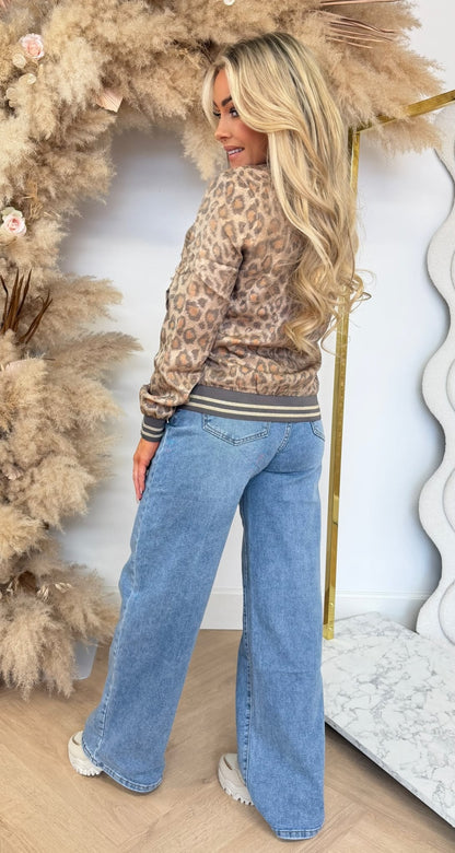 SHINE LEOPARD VESTJE 19837-4 BEIGE/GOLD