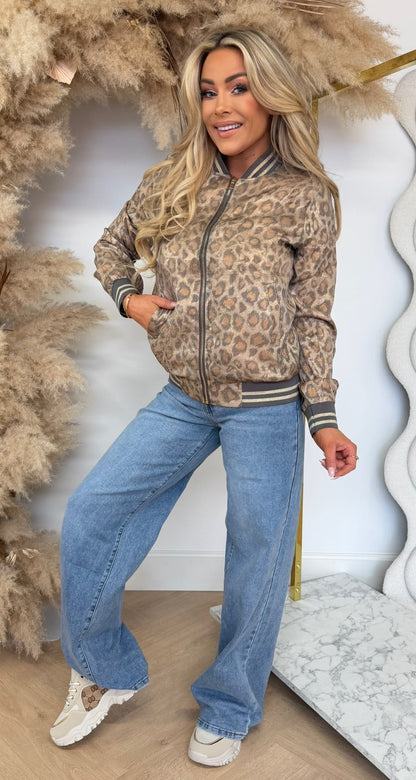 SHINE LEOPARD VESTJE 19837-4 BEIGE/GOLD