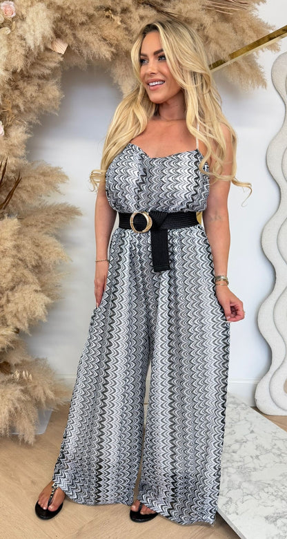 TESS PRINT JUMPSUIT BLACK