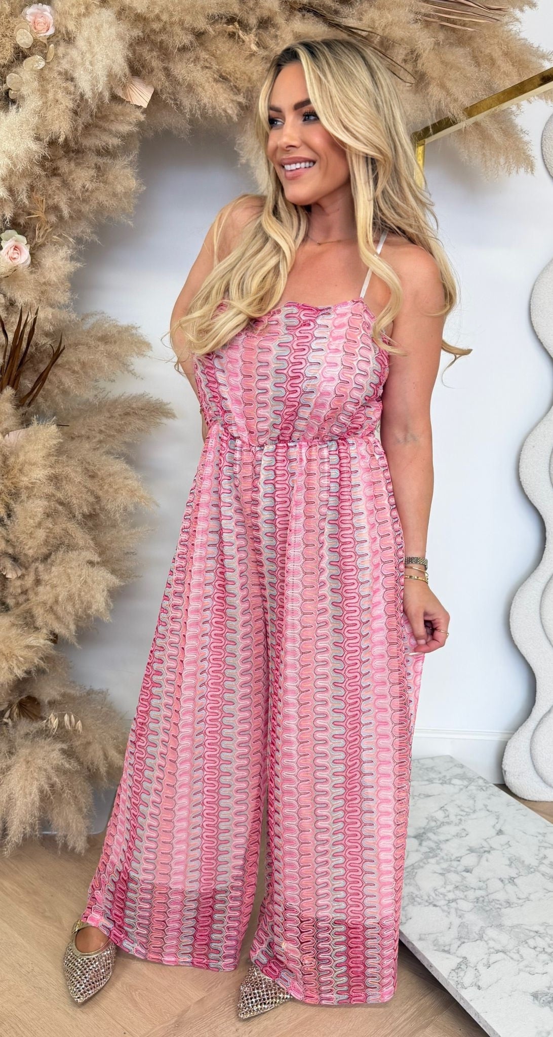 TESS PRINT JUMPSUIT PINK