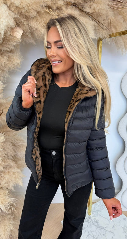 REVERSIBLE PUFFER LEO JACKET 2701 BLACK/CHOCO