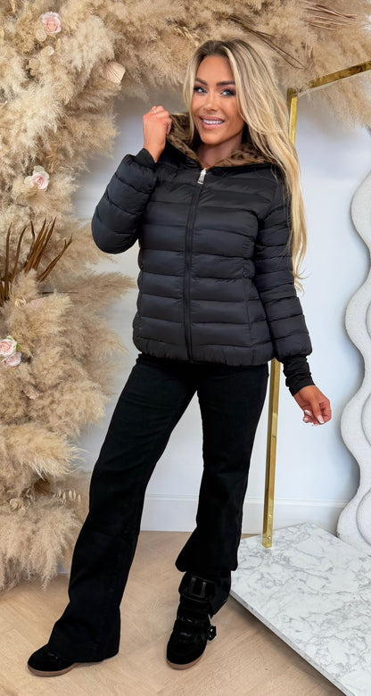 REVERSIBLE PUFFER LEO JACKET 2701 BLACK/CHOCO