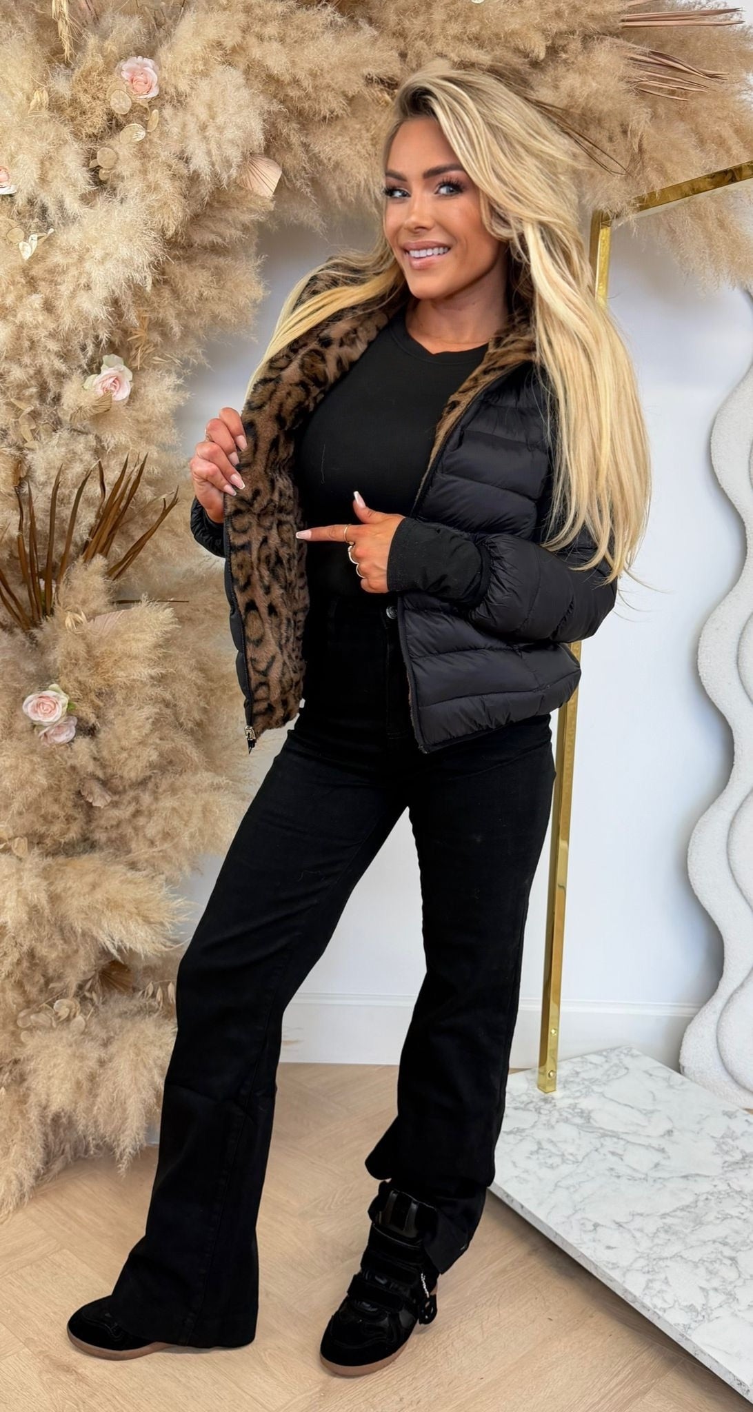 REVERSIBLE PUFFER LEO JACKET 2701 BLACK/CHOCO