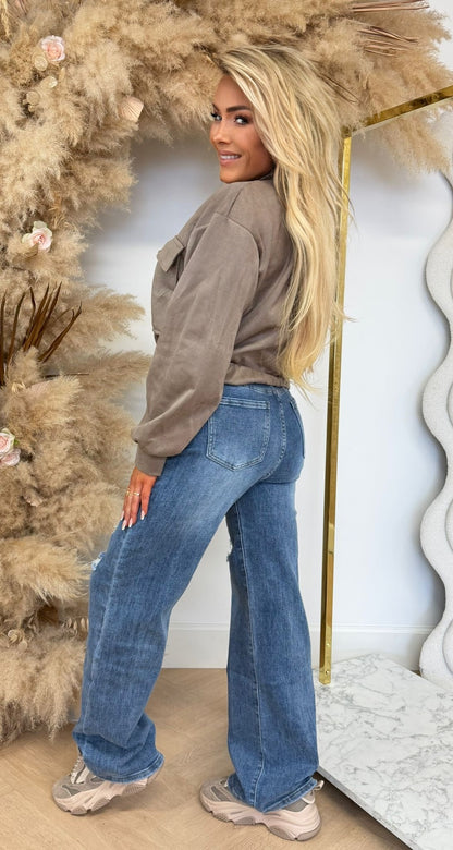 MEGAN SUEDE LOOK BOMBERJACK TAUPE