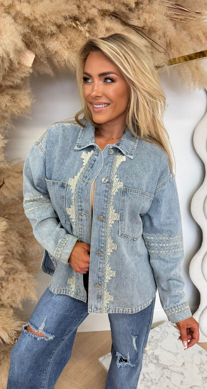 BOHEMAIN DENIM BLOUSE 708 LIGHTBLUE