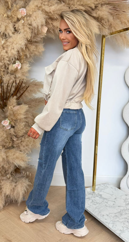 MEGAN SUEDE LOOK BOMBERJACK BEIGE