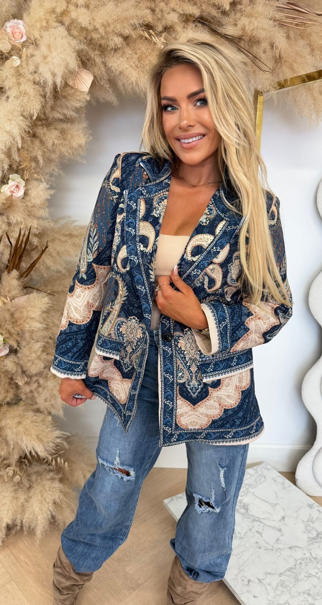 PAISLEY BLAZER NAVY
