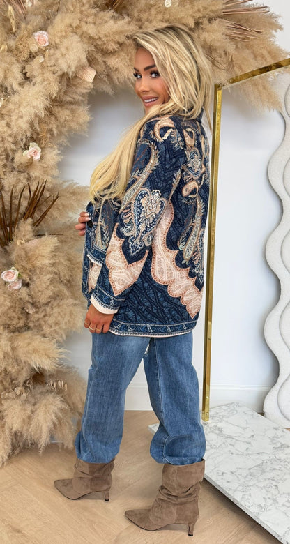 PAISLEY BLAZER NAVY