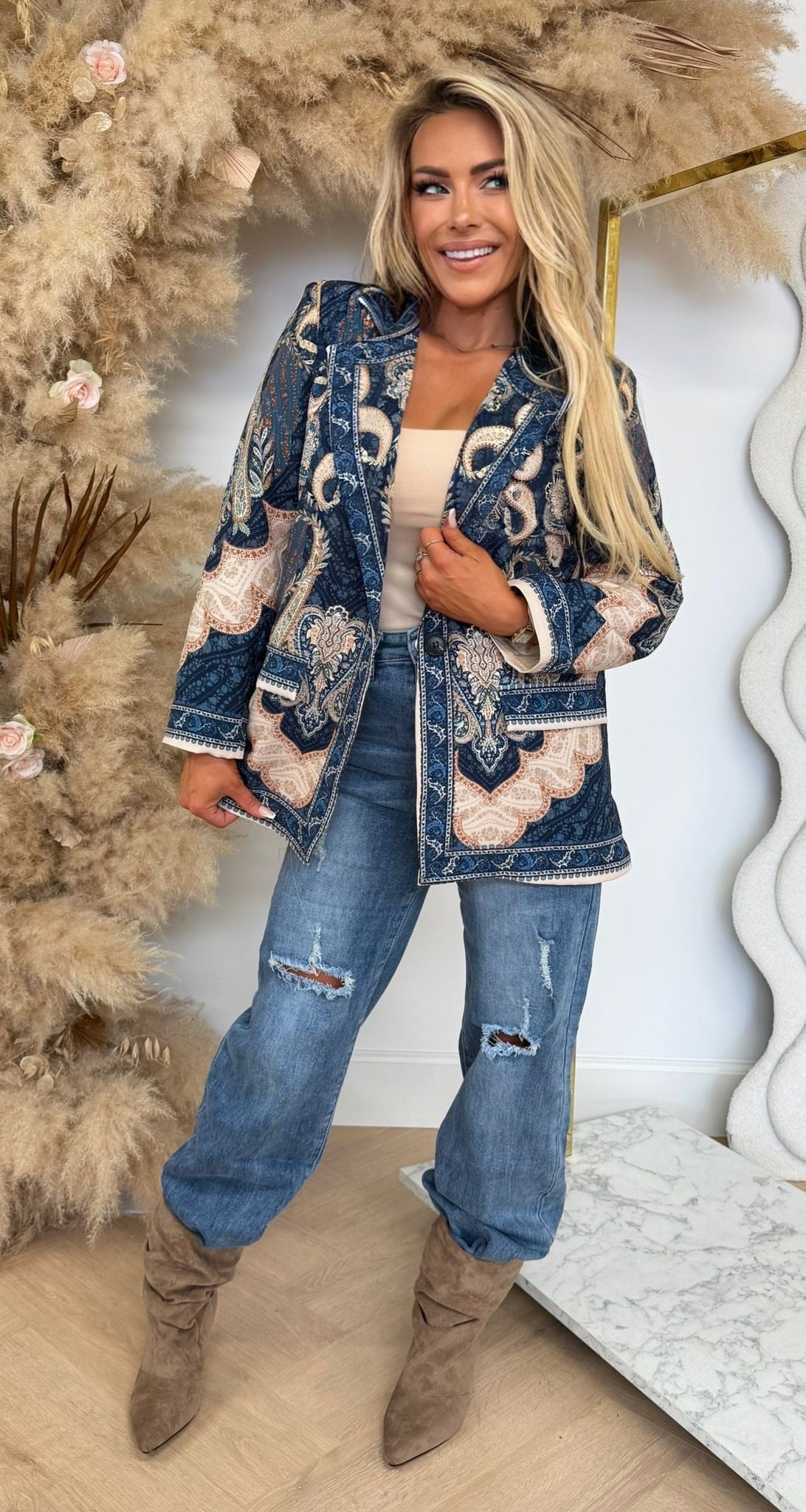 PAISLEY BLAZER NAVY