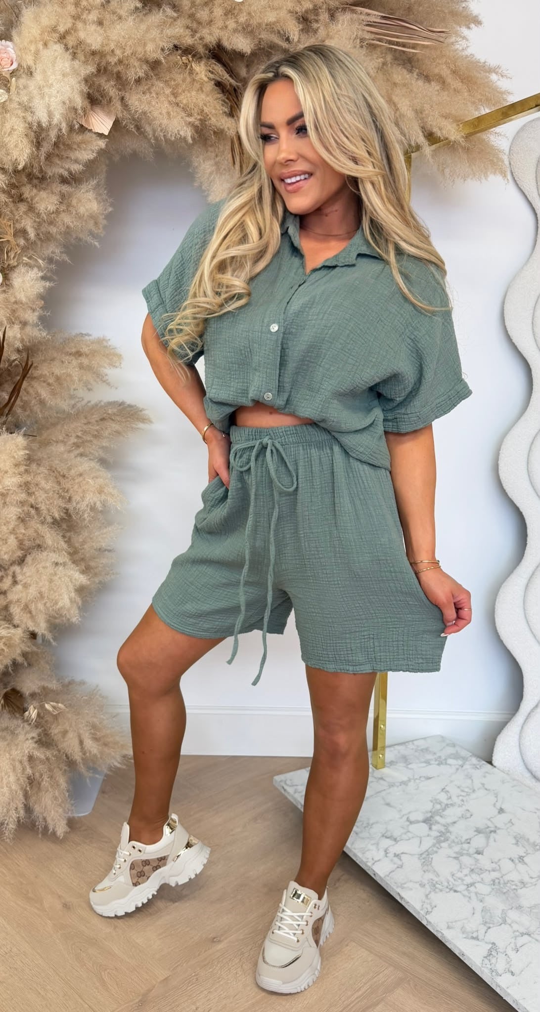 JASMIJN COTTON SET ARMYGREEN