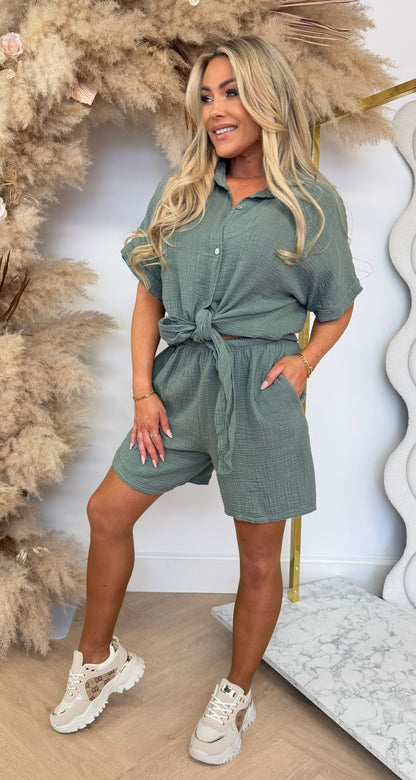 JASMIJN COTTON SET ARMYGREEN