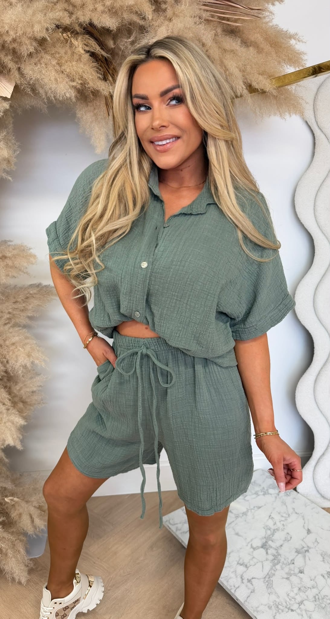 JASMIJN COTTON SET ARMYGREEN