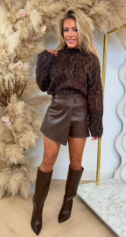 TURTLE NECK LEOPARD TRUITJE 1423 CHOCO