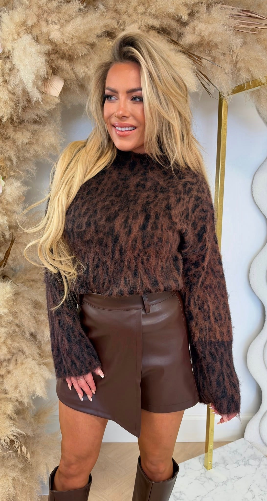TURTLE NECK LEOPARD TRUITJE 1423 CHOCO