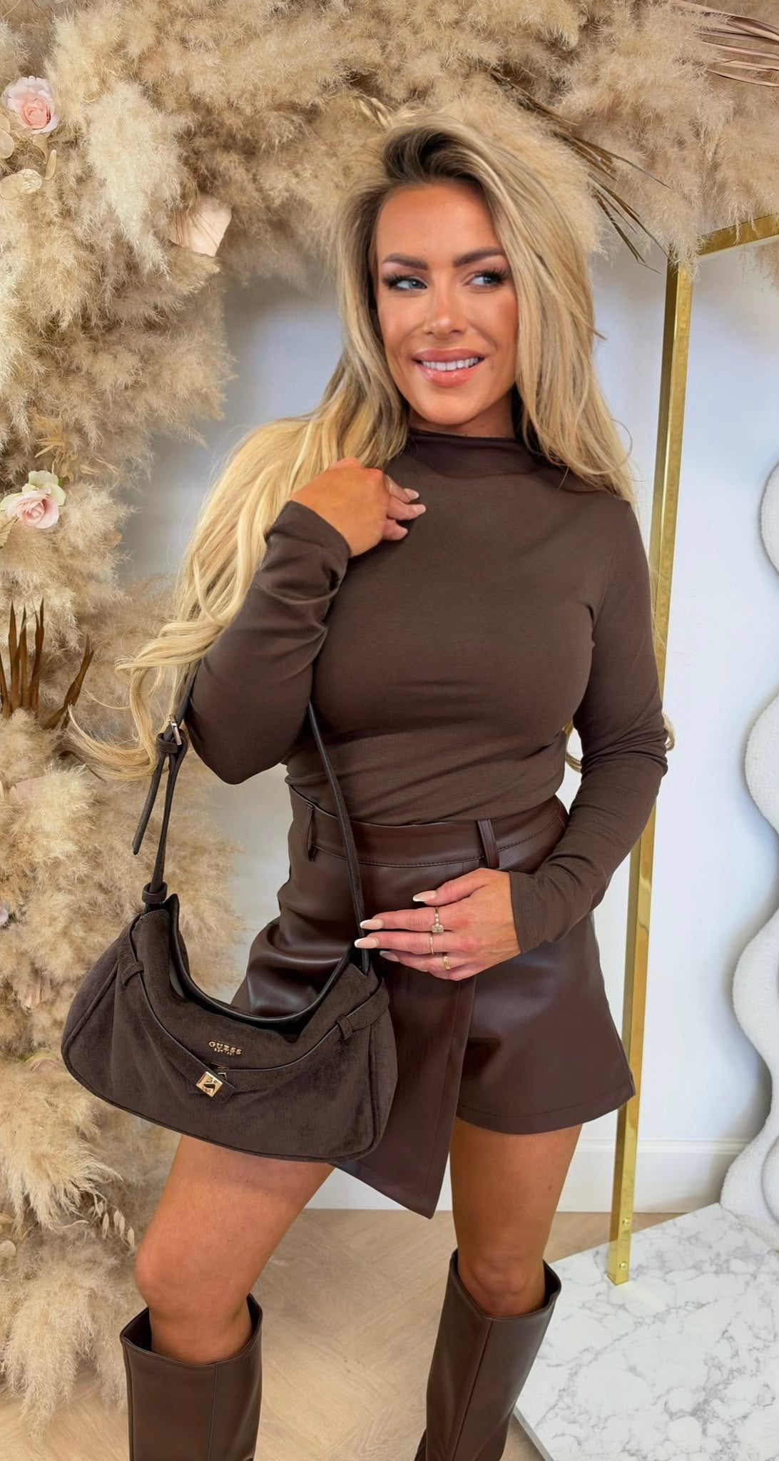 HIGH NECK BASIC BODY 569 COFFEE