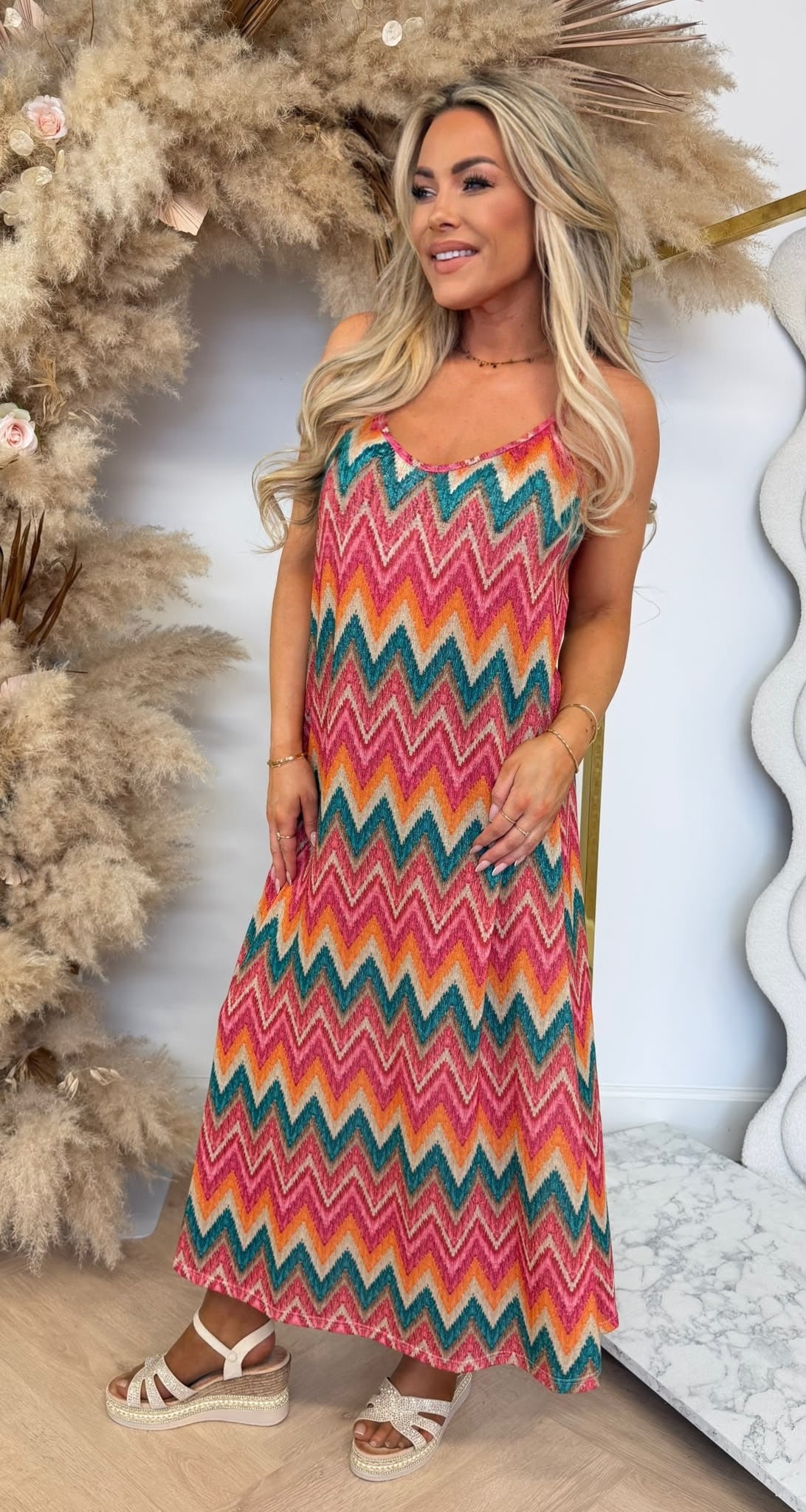 EMELY ZIGZAG DRESS FUCHSIA