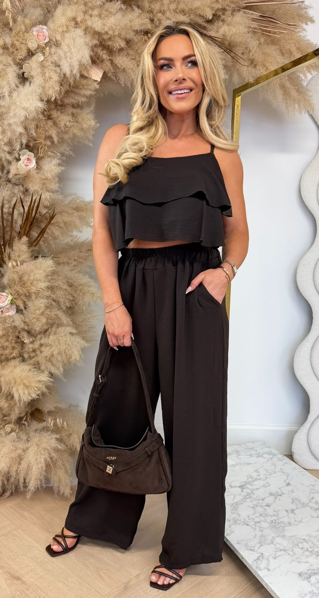 RUFFLY 2 PIECE SET CHOCO