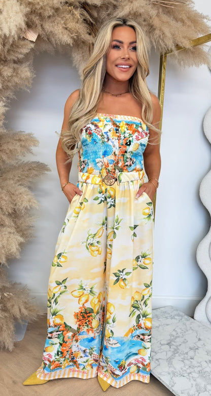 VACATION VIBES JUMPSUIT LEMON/YELLOW