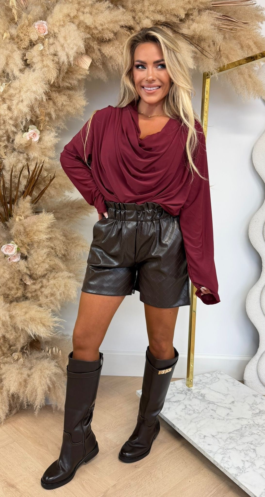 JAZZY WATERVAL TOP BORDEAUX