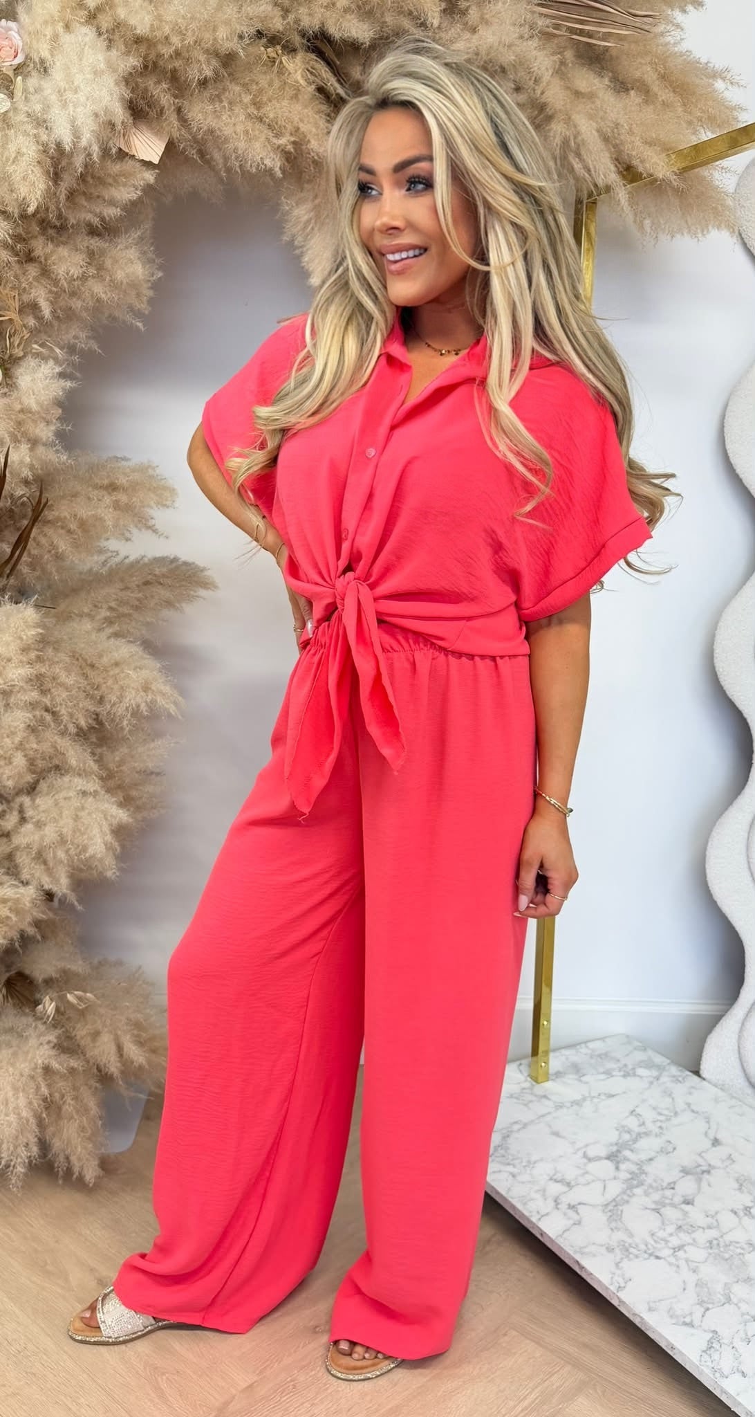 SIMPLE CLASSY CO-ORD SET CORAL