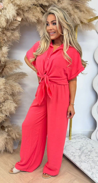 SIMPLE CLASSY CO-ORD SET CORAL