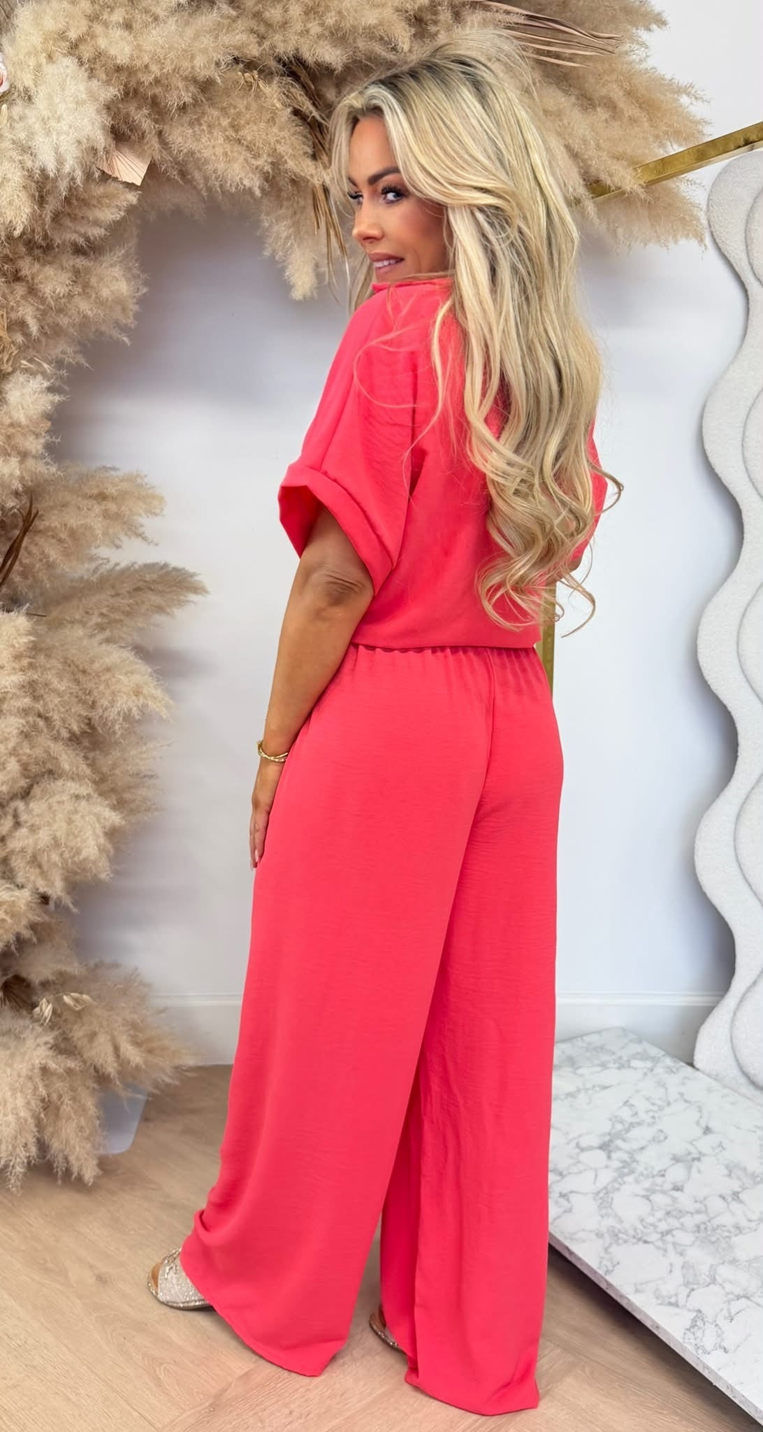 SIMPLE CLASSY CO-ORD SET CORAL