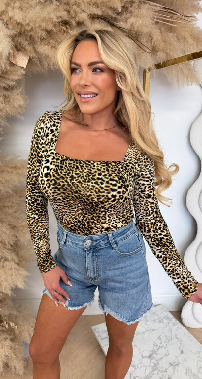 SOFT LEOPARD LONG TEE 1979 BEIGE/BLACK
