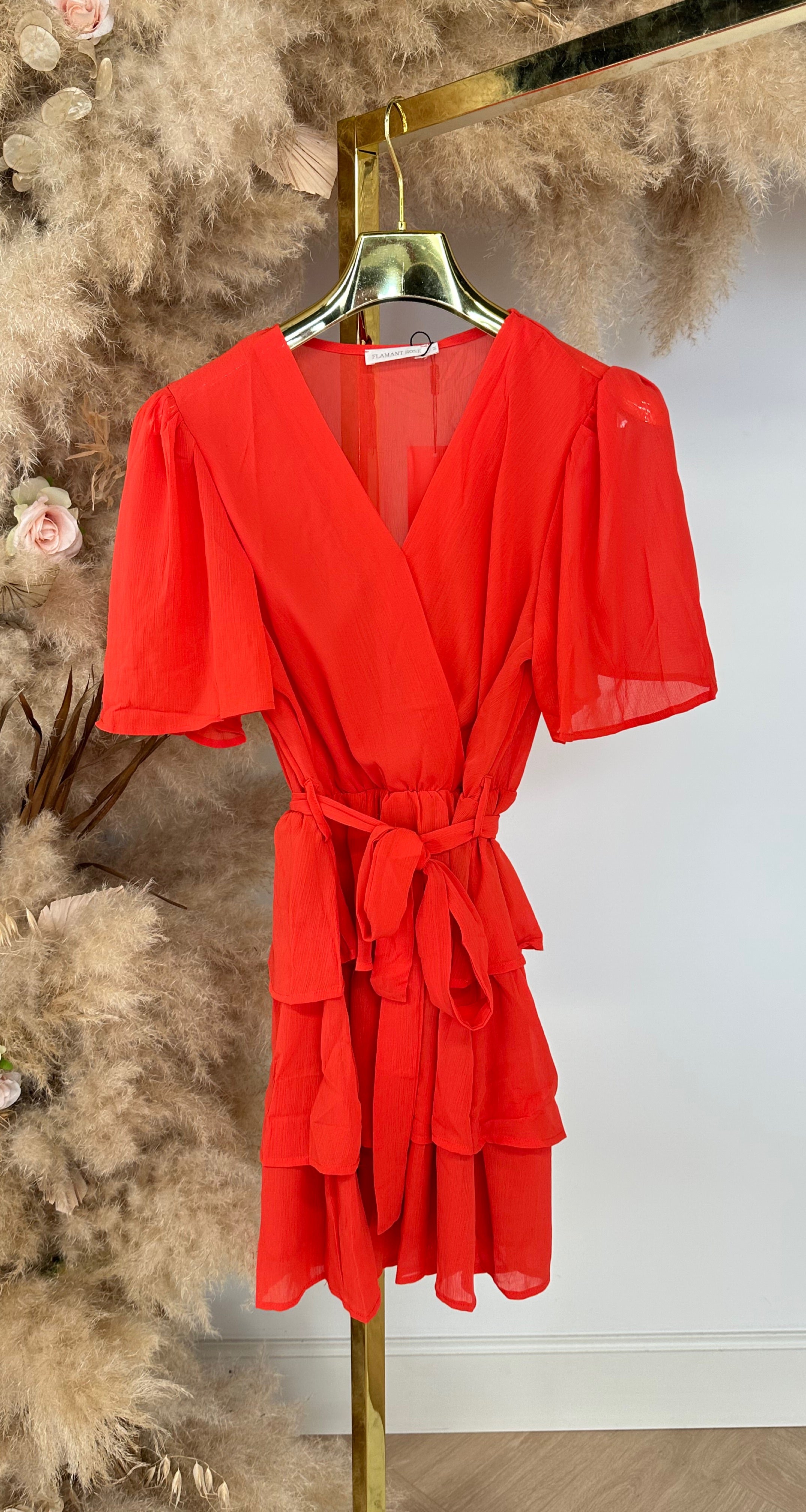 RUFFLE DRESS ORANGE