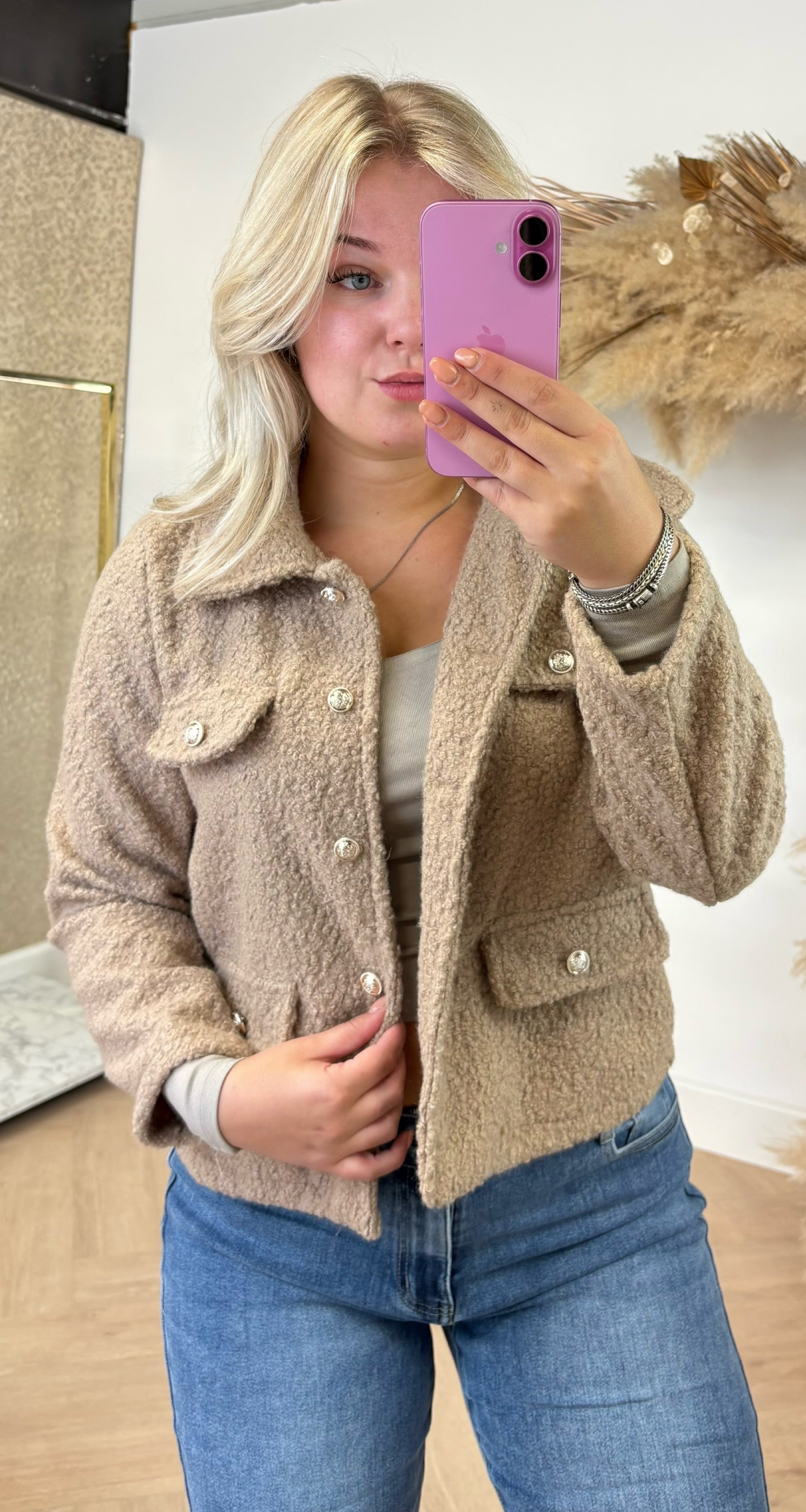 BOUCLE JACKET BEIGE