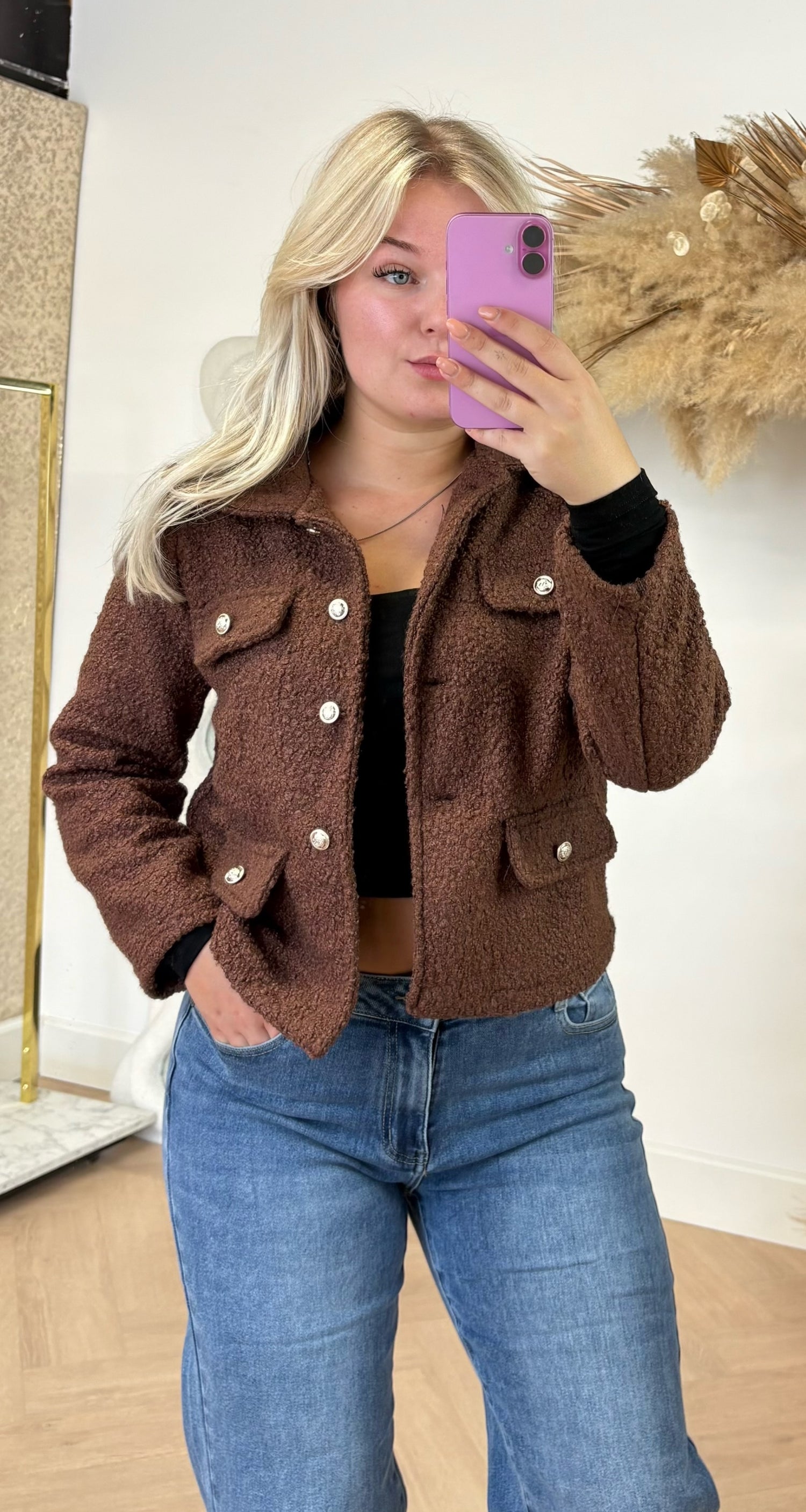 BOUCLE JACKET BROWN