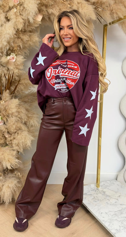 ORIGINAL LONGSLEEVE SWEAT BORDEAUX