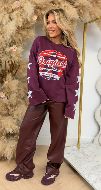 ORIGINAL LONGSLEEVE SWEAT BORDEAUX
