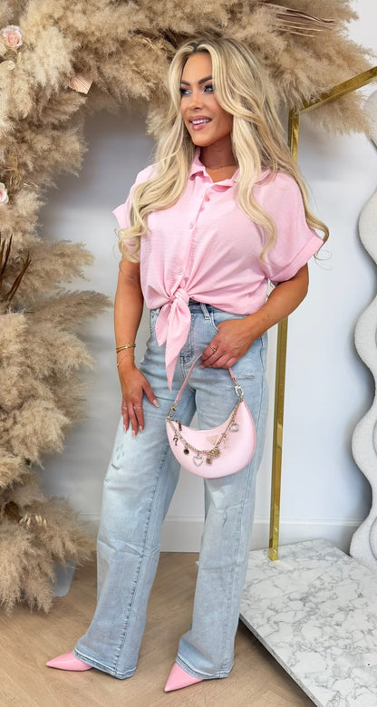 TIE IT BASIC BLOUSE PINK
