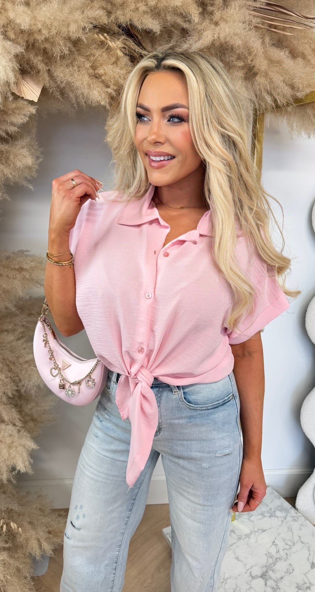 TIE IT BASIC BLOUSE PINK
