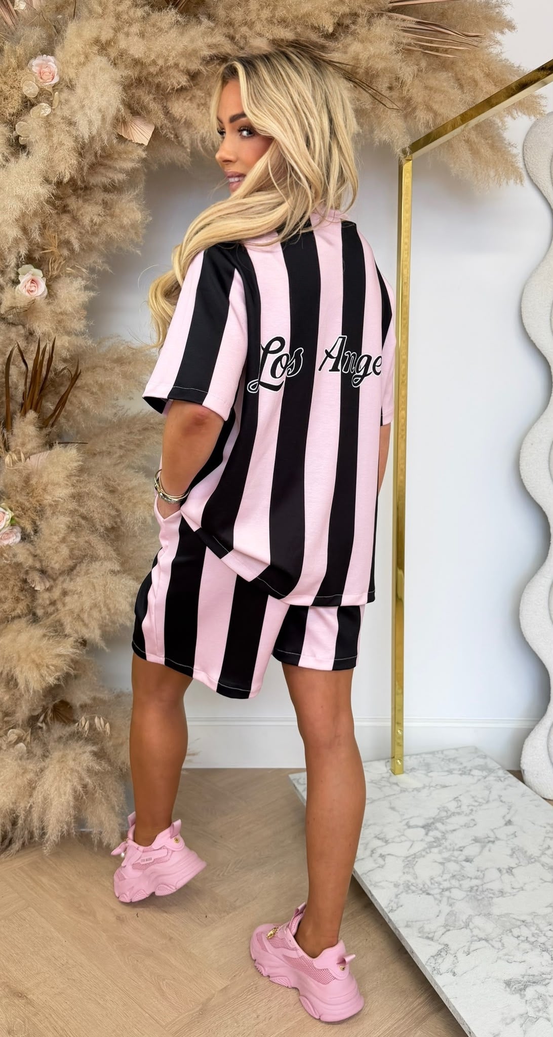 BIG STRIPE LA SET PINK