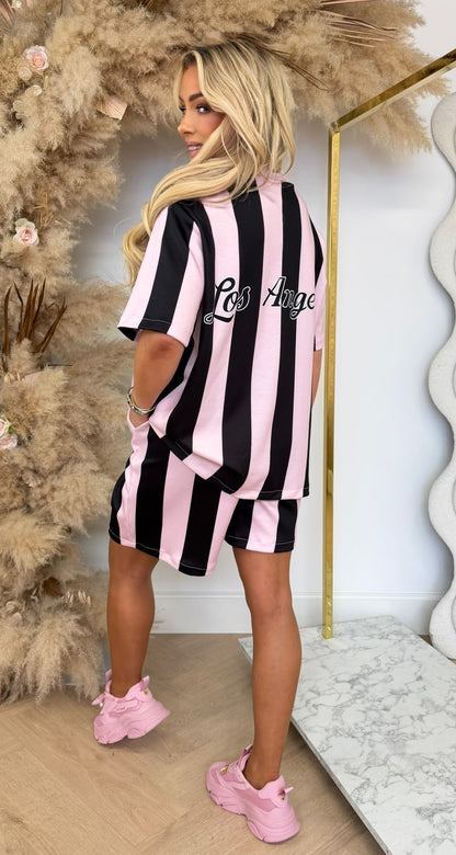 BIG STRIPE LA SET PINK