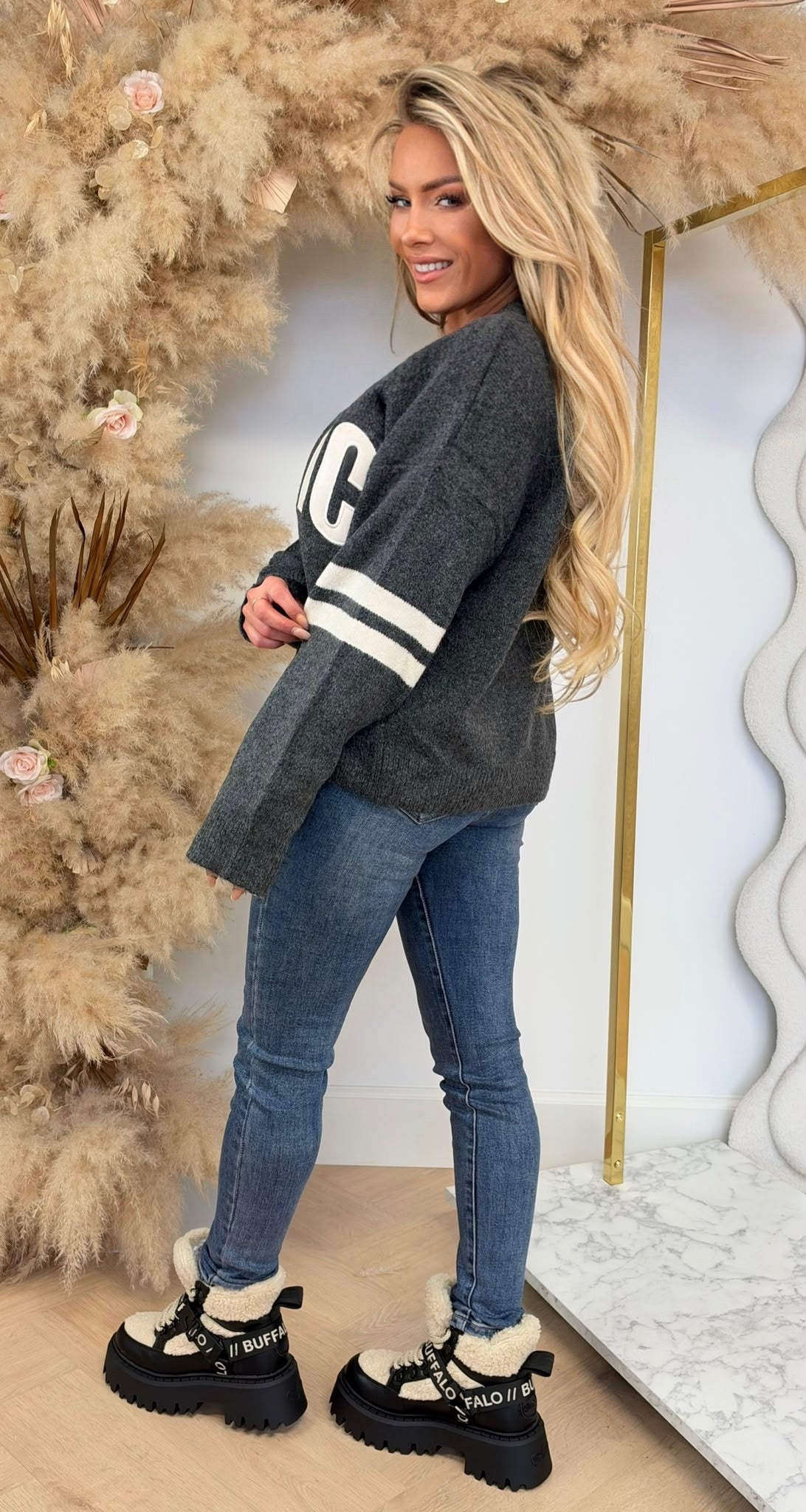 SIDE STRIPE ICONIC CLUB KNIT 3831425 GREY
