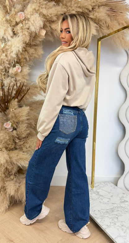 MIKA CROPPED HOODIE BEIGE