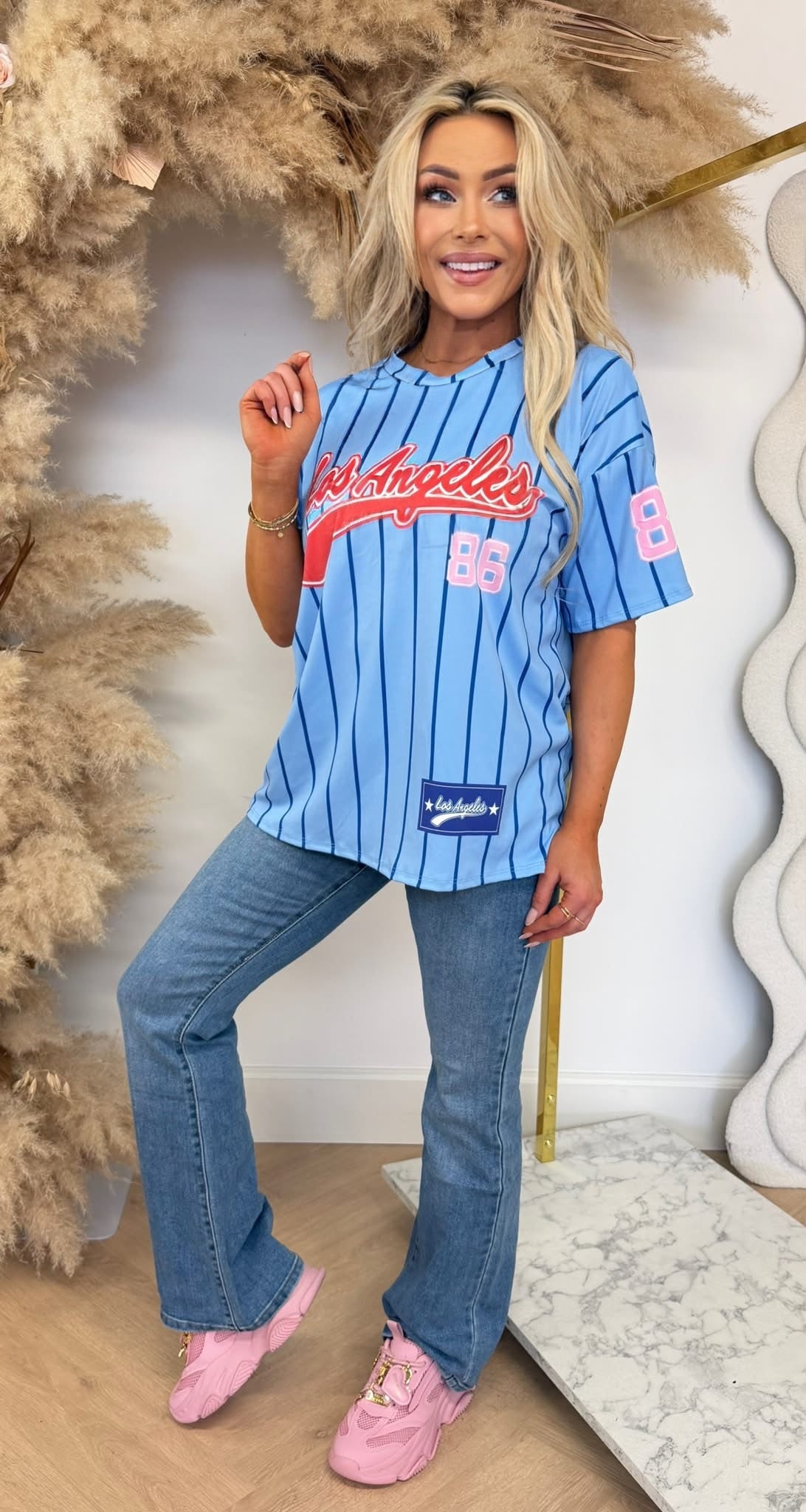 BREE LA 86 BASEBALL PRINT TEE BLUE