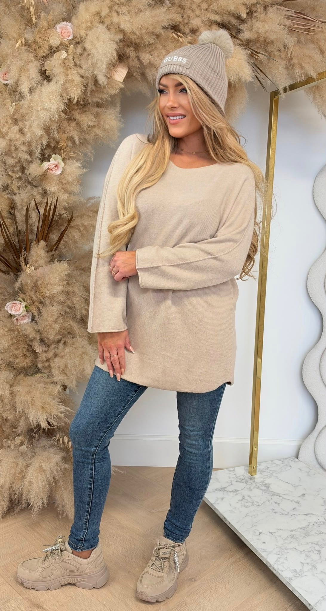 KIMMY SOFT LONG TOP LIGHTBEIGE