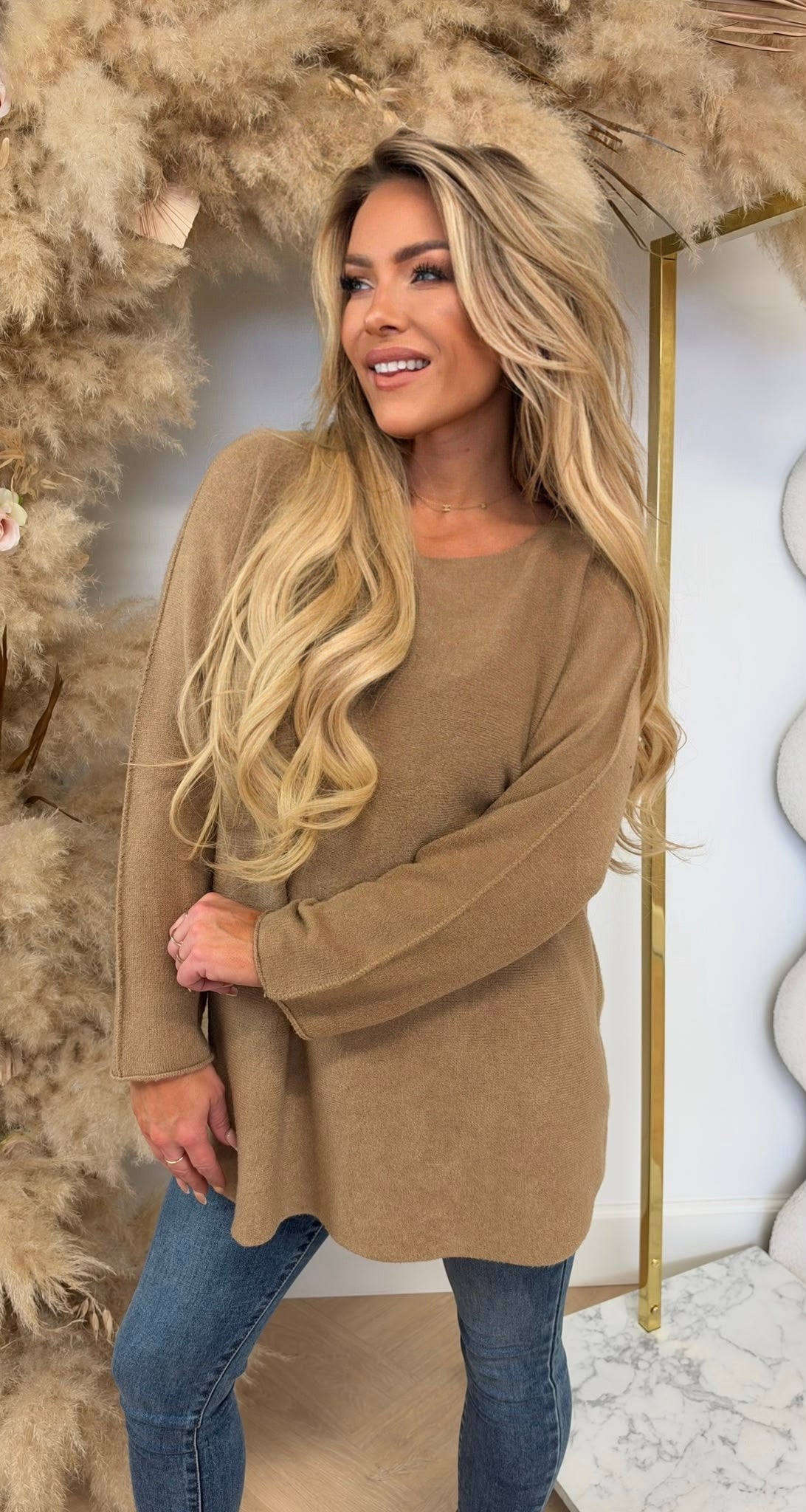 KIMMY SOFT LONG TOP CAMEL