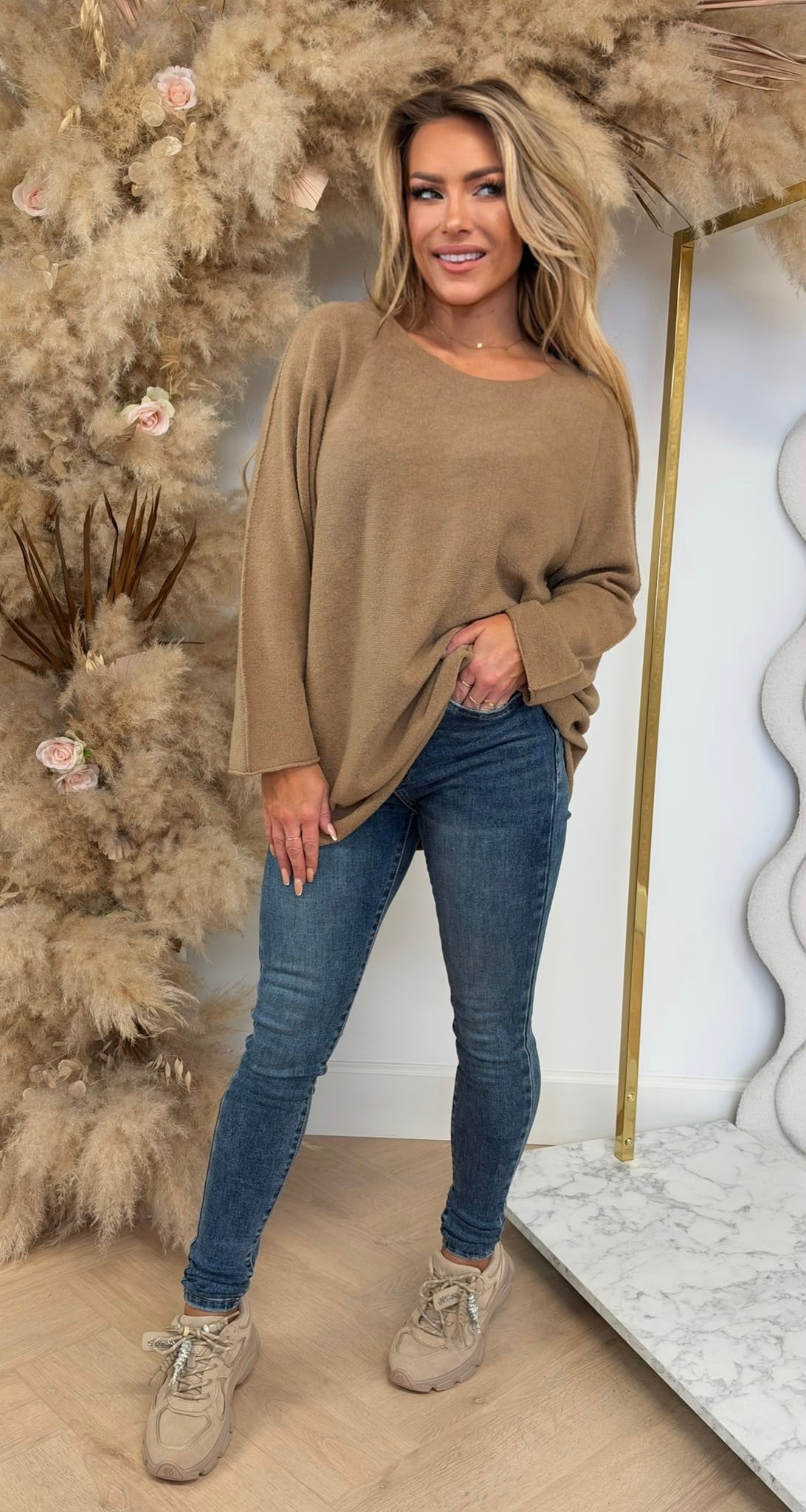 KIMMY SOFT LONG TOP CAMEL