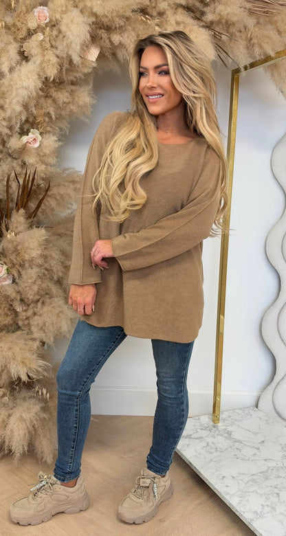 KIMMY SOFT LONG TOP CAMEL