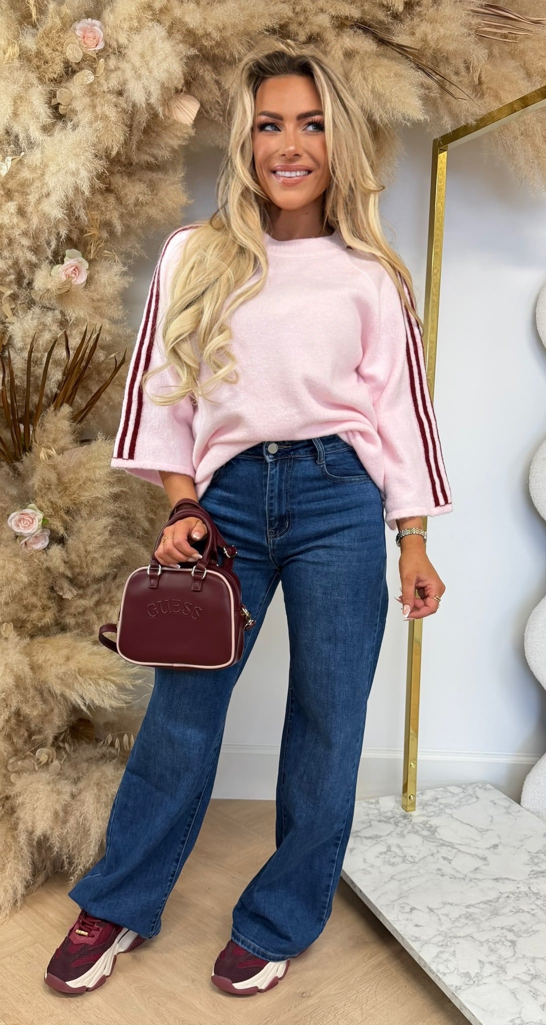 SIMPLE STRIPED TRUI LIGHTPINK