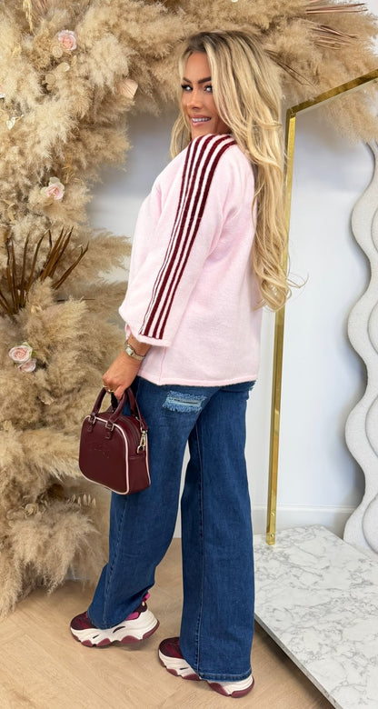 SIMPLE STRIPED TRUI LIGHTPINK