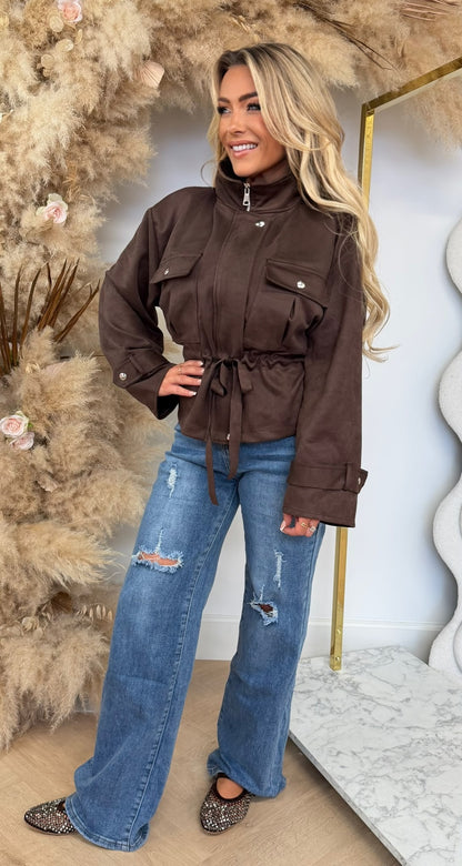 LAURA SUEDE JACKET CHOCO