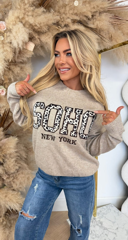 SOHO LEOPARD SWEAT 376 BEIGE