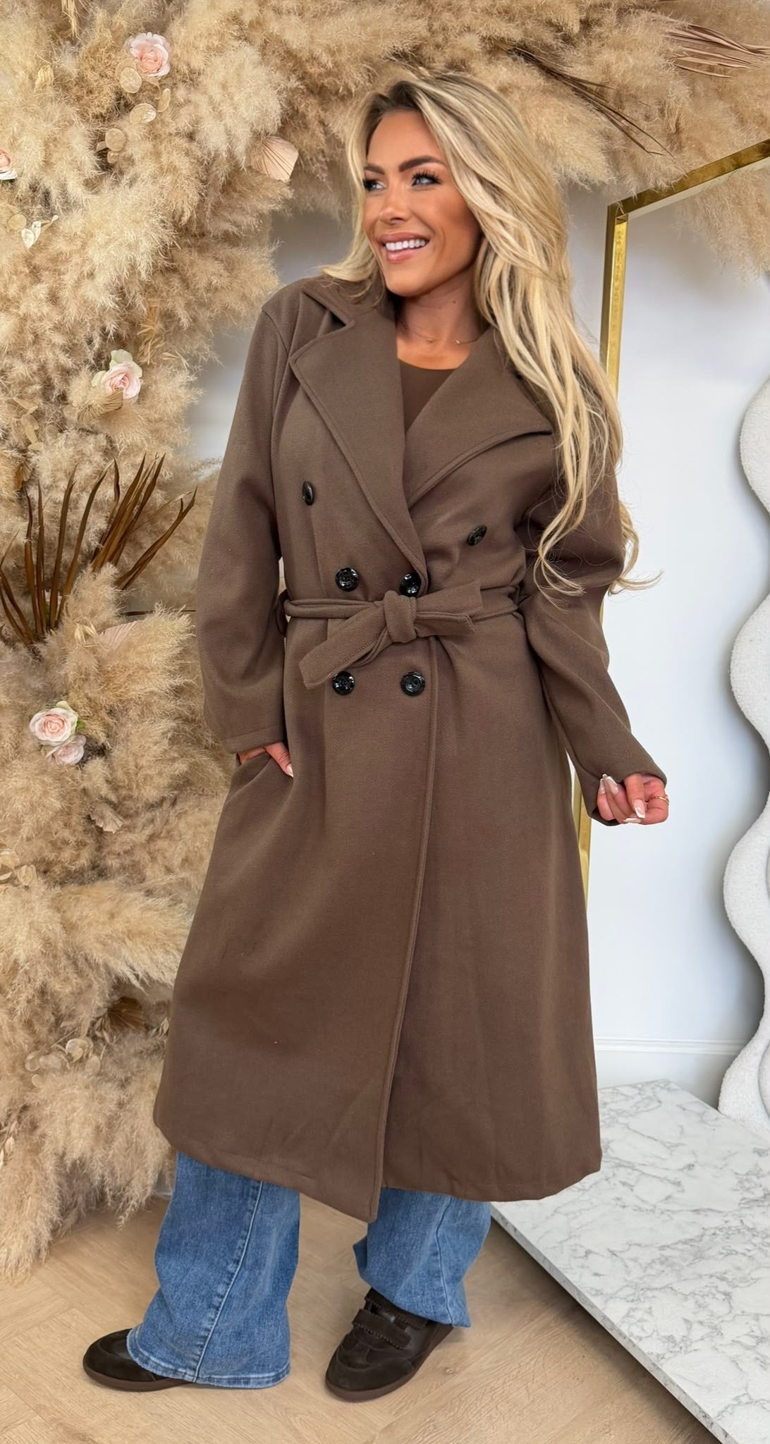 BUTTONY LUS COAT CHOCO