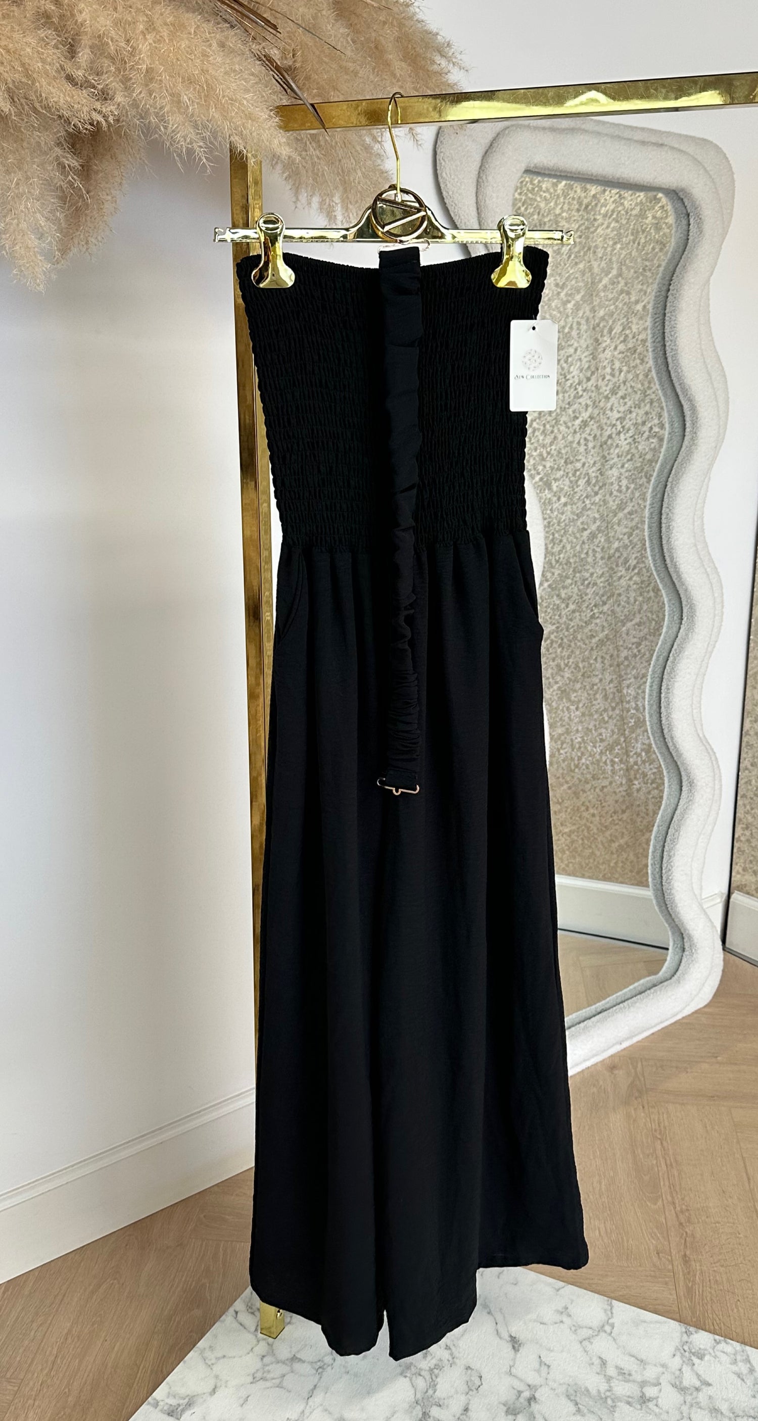 SANDY BELT STRAPLESS JUMPSUIT BLACK